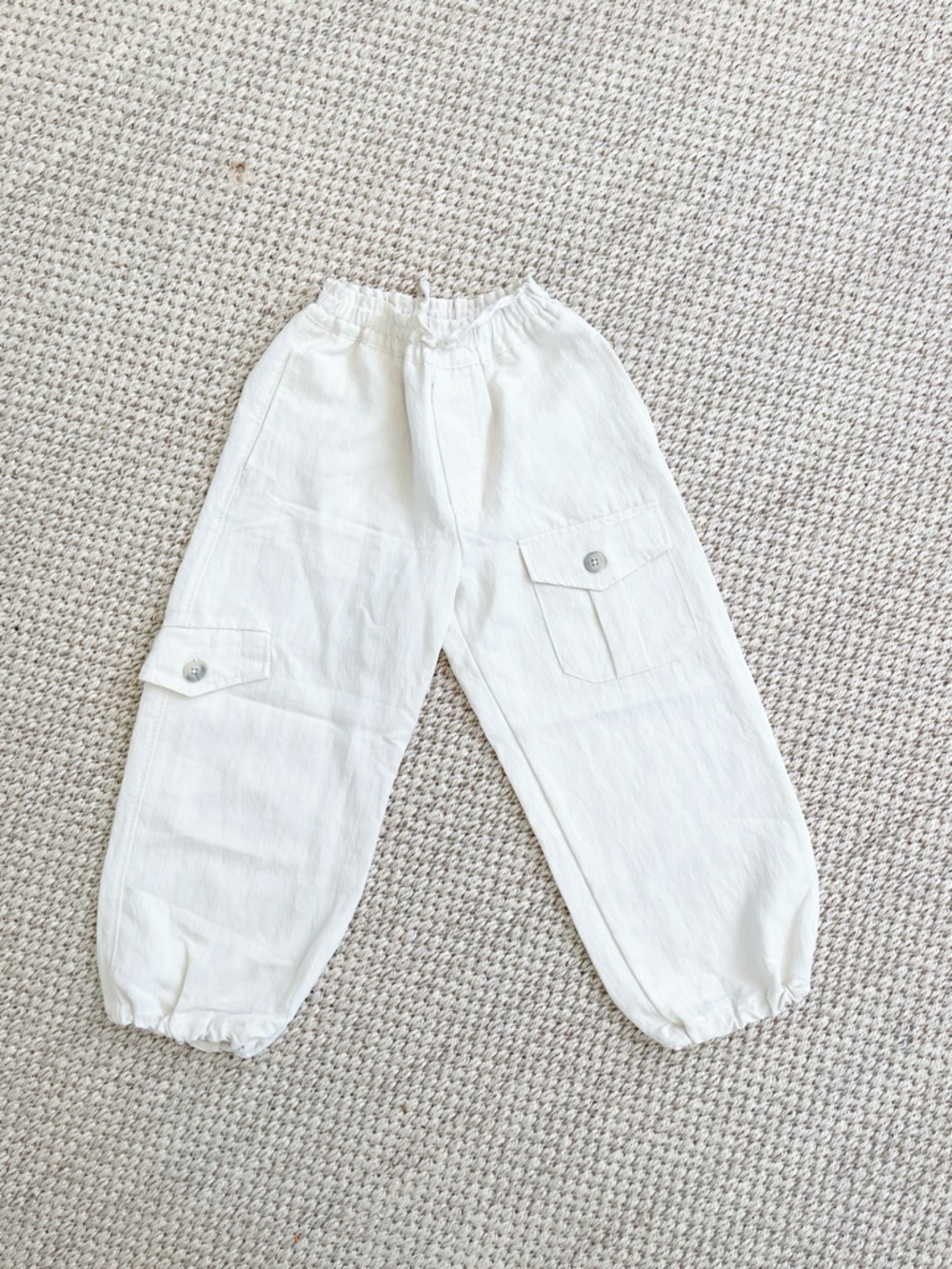 Zara Girls Cream Cargo Pants – Size 7 (122 cm)